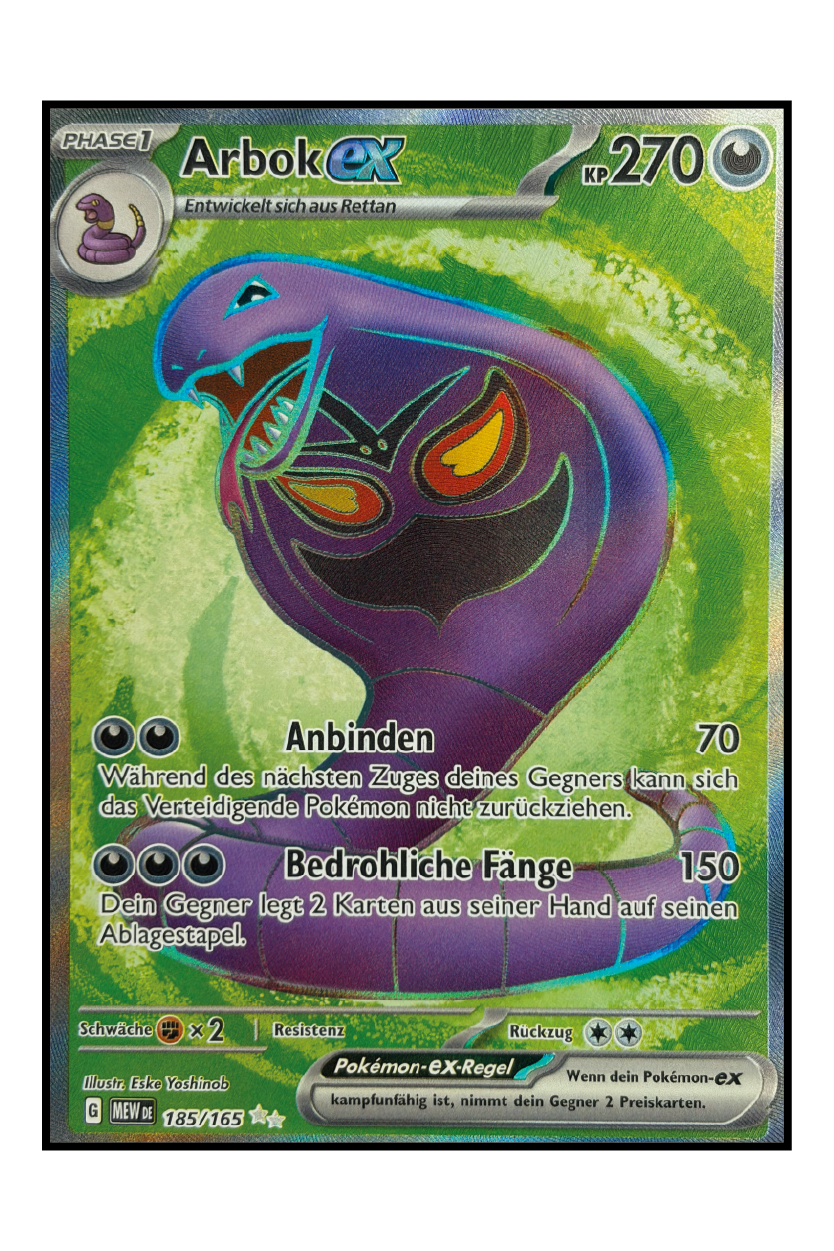 Arbok ex (MEW 185) – Full Art Pokémonkarte