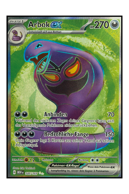 Arbok ex (MEW 185) – Full Art Pokémonkarte