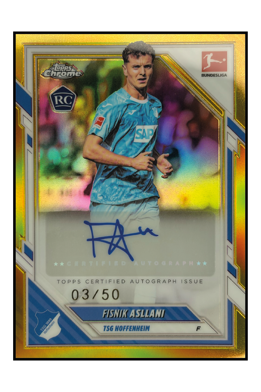 Fisnik Asllani Rookie Autogramm /50 – Fußball Sammelkarte