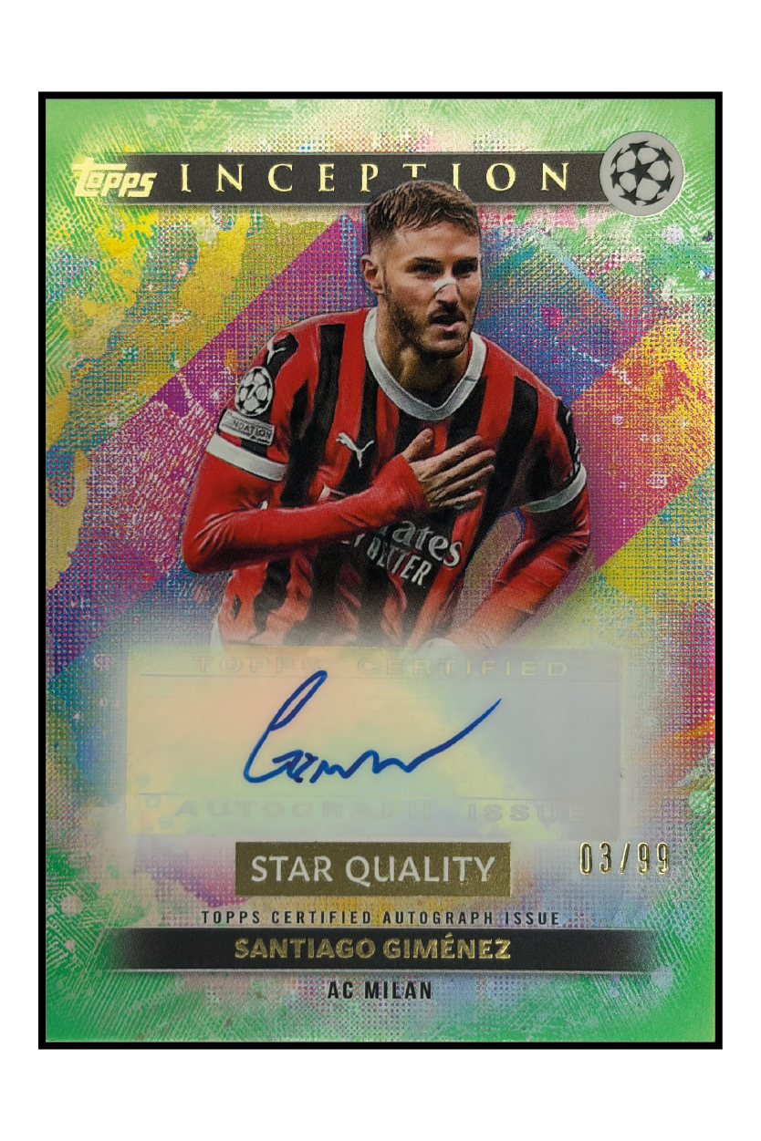Santiago Giménez Autogramm /99 – Fußball Sammelkarte