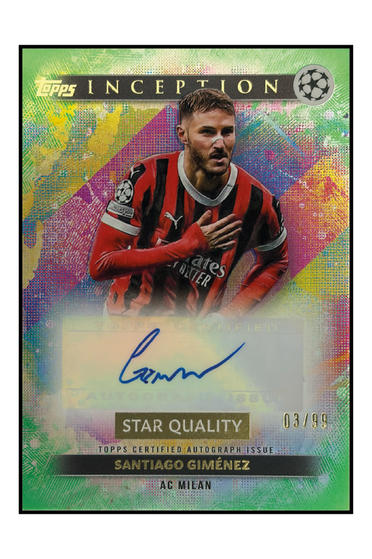 Santiago Giménez Autogramm /99 – Fußball Sammelkarte