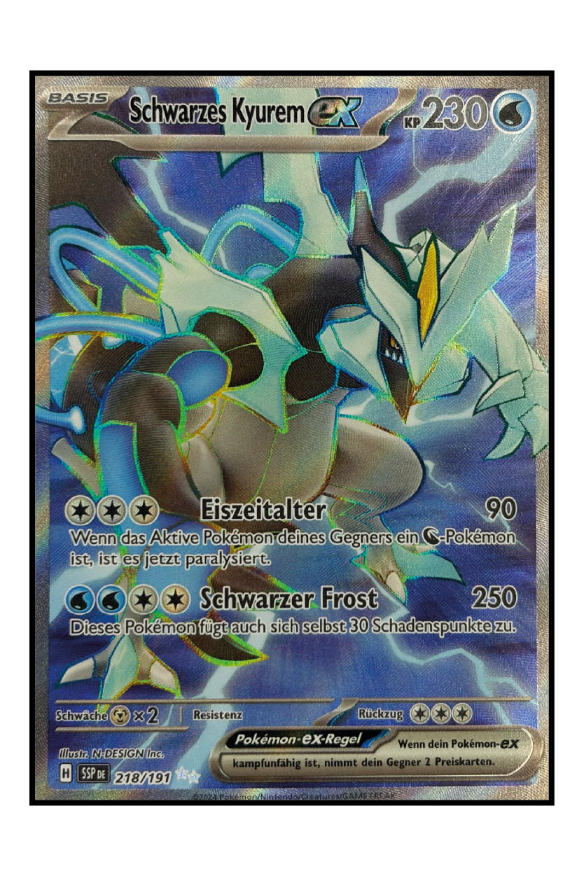Schwarzes Kyurem ex (SSP 218) – Full Art Pokémonkarte