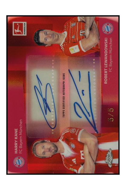 Harry Kane & Robert Lewandowski Dual Autogramm /5 – Fußball Sammelkarte