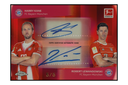 Harry Kane & Robert Lewandowski Dual Autogramm /5 – Fußball Sammelkarte