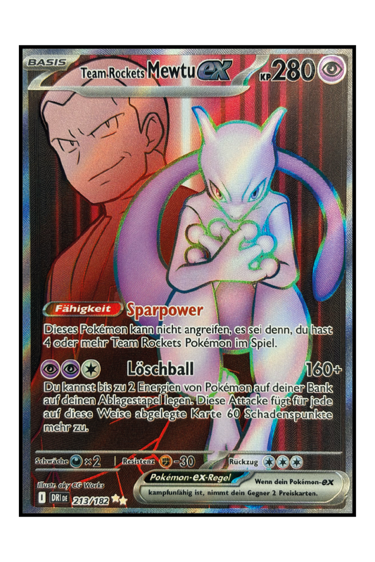 Team Rockets Mewtu ex (DRI 213) – Full Art Pokémonkarte