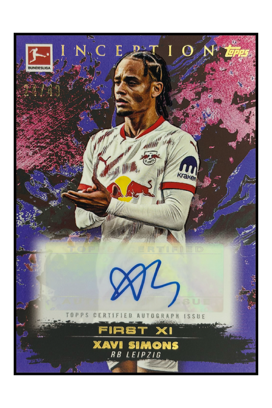 Xavi Simons Autogramm /49 – Fußball Sammelkarte